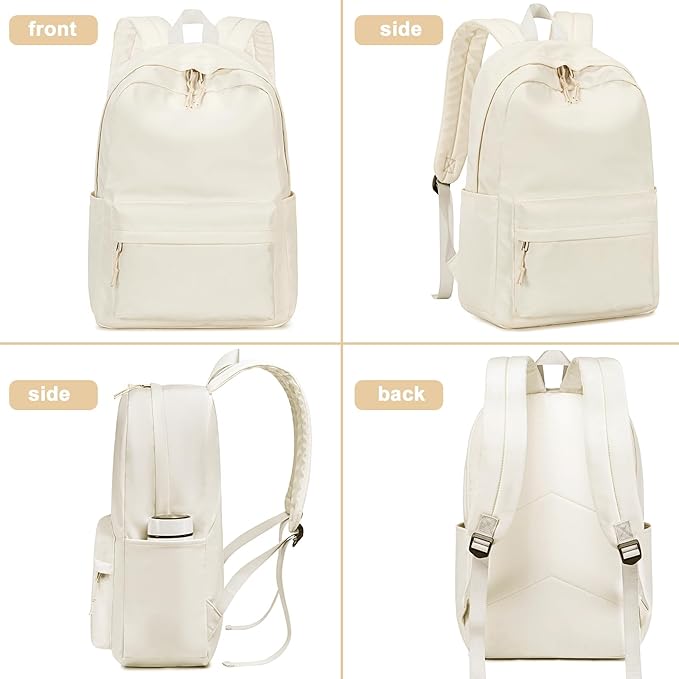 LOIDOU Backpack for Girls School Backpacks Bookbags for Elementary Middle School Women Laptop Backpacks (Beige, L-17)