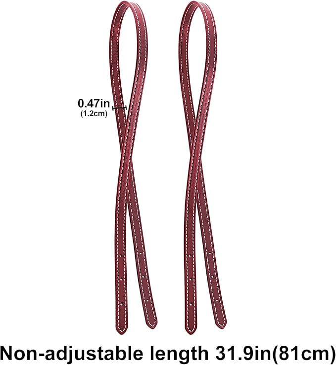 Jiesinlov 2 Pcs Bag Microfiber Leather Strap Replacement Shoulder Straps for Mollie 25 Tote Handbag(Burgundy)