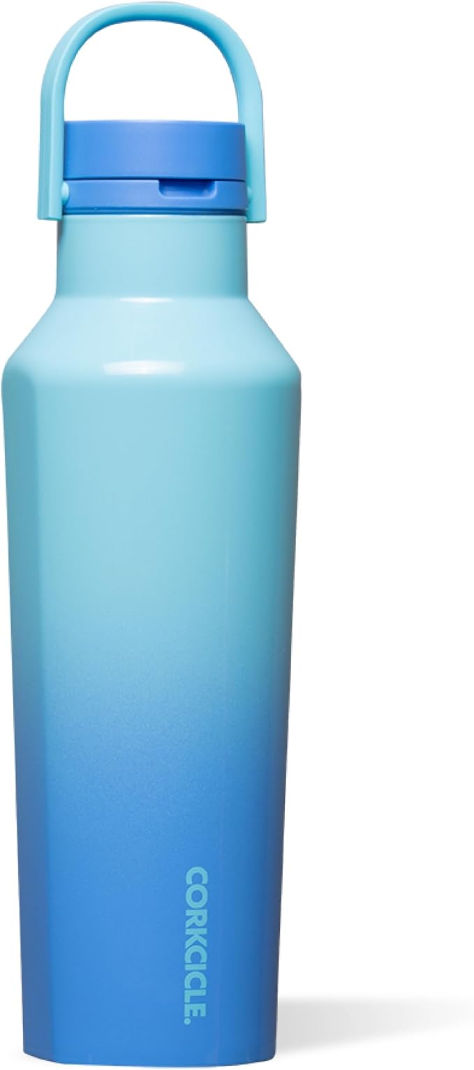 Corkcicle Sport Canteen - Keeps Drinks Cold 25 Hours - Stainless Steel Water Bottle - Triple-Insulated - Spill-Proof - Summer Drinkware Gift - Keeps Drinks Ice Cold - 20 oz - Boom Box Blue