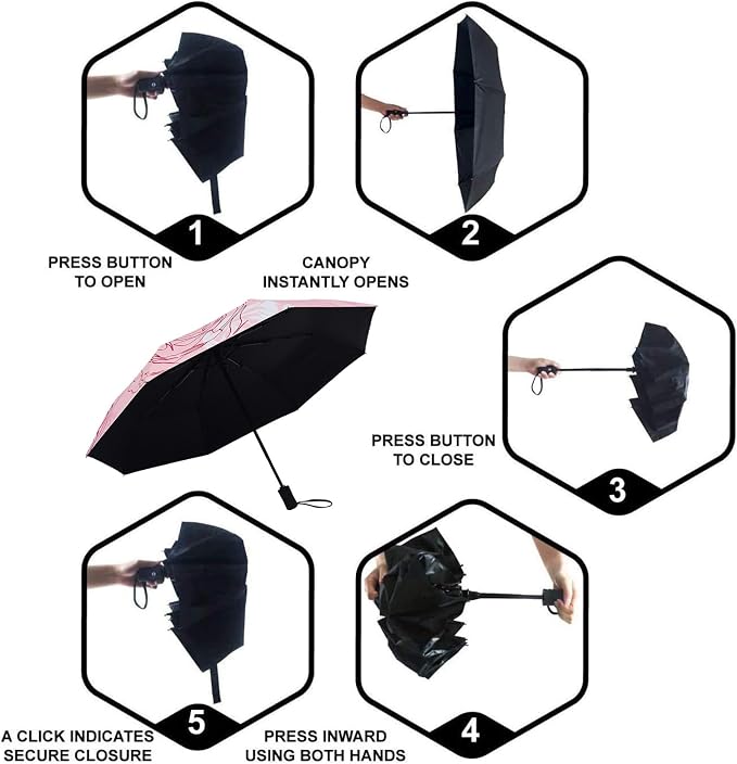 SY COMPACT Travel Umbrella - Windproof Automatic Compact Umbrella for Rain, Lightest 8-Rib, Small, Strong & Portable, Durable Grip, Fits Backpack & Car, Factory Direct (UV Available)