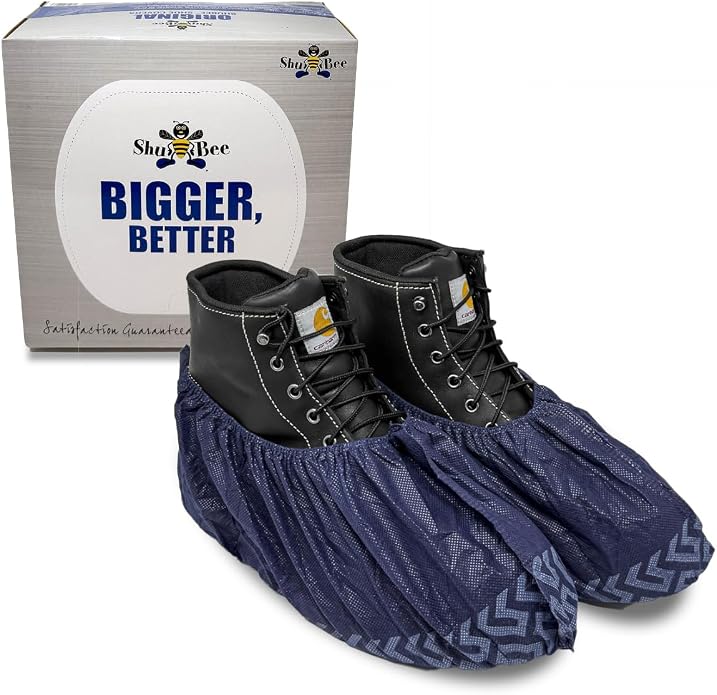 ShuBee Original Disposable, Extra-Large Boot and Shoe Covers, Thicker & Stronger, Durable Protection for Floors - 50 Pairs