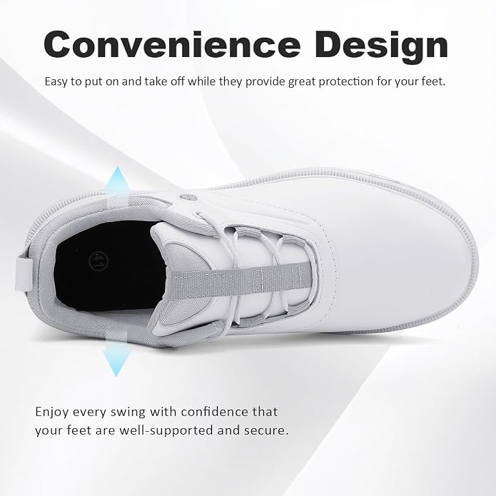 ULTIANT Mens Golf Shoes Waterproof Fixed Spikeless Sole Comfortable Outdoor Sport Shoes Size7.5-13