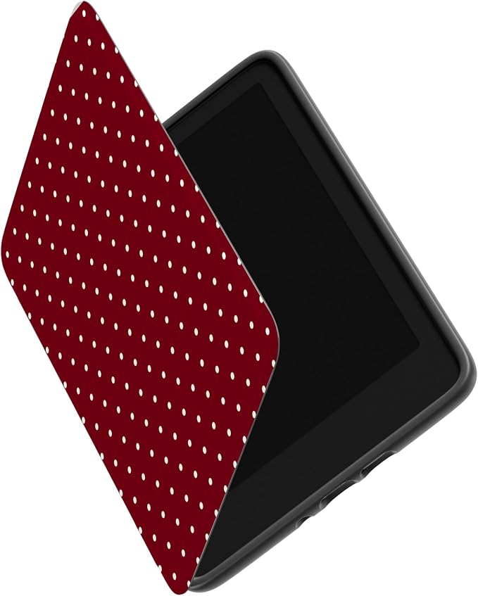 Casely Kindle Case | On the Dot | Maroon Polka Dot | Compatible with 7” Kindle Colorsoft and 7” Kindle Paperwhite (12th Gen)