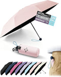 Travel Mini Umbrella Compact Small & Lightweight, UV Rain Protection, Pocket-Sized Folding Umbrellas with Quickdraw & Case for Men Women & Kids Backpack