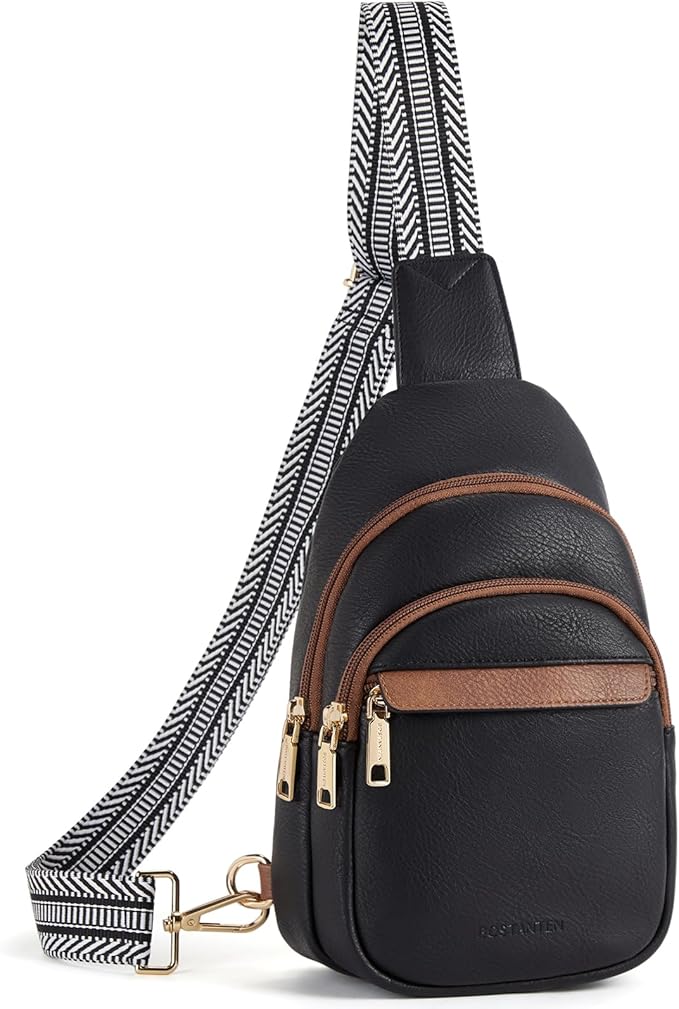 BOSTANTEN Sling Bag for Women Leather Crossbody Bags Fanny Pack Chest Bag for Travel