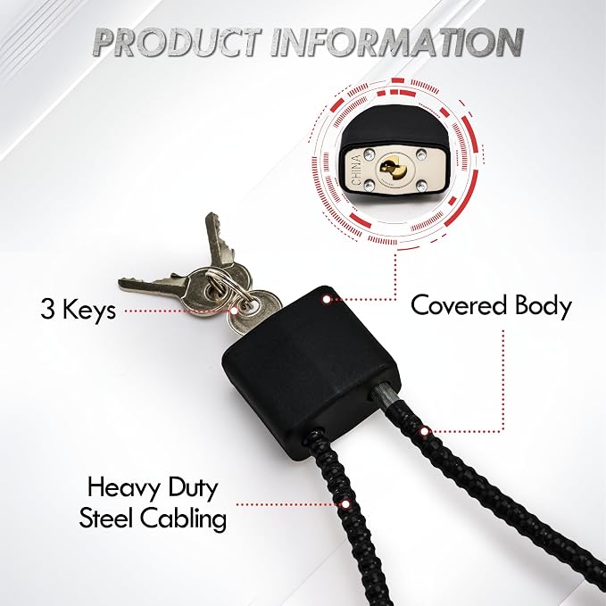 TaShow Heavy Duty Steel Cable with Covered Body and Universal Fit