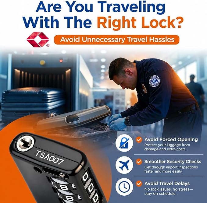 SURE LOCK TSA Approved Luggage Locks with Open Alert Indicator, 3 Digit Combination Cable Travel Lock for Suitcase, Backpack, Gym Locker, Toolbox & Travel Bag（ Four Colour）