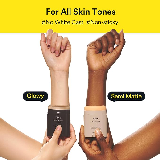 Abib Airy & Quick Sunstick DUO SPF50+ Broad Spectrum Semi-Matte & Quick Glowy Finish, No White Cast, Korean Sunscreen Stick for All Skin Types, 2 Count