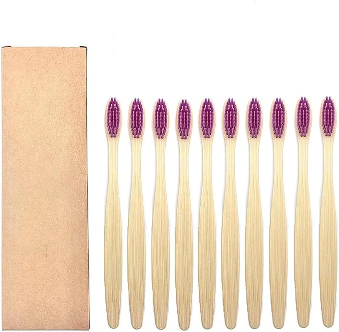 Manual Toothbrush 10PCS Colorful Toothbrush Set Soft Bristle Teeth Whitening Toothbrushes Soft Care Toothbrush(10PCS Purple Color)