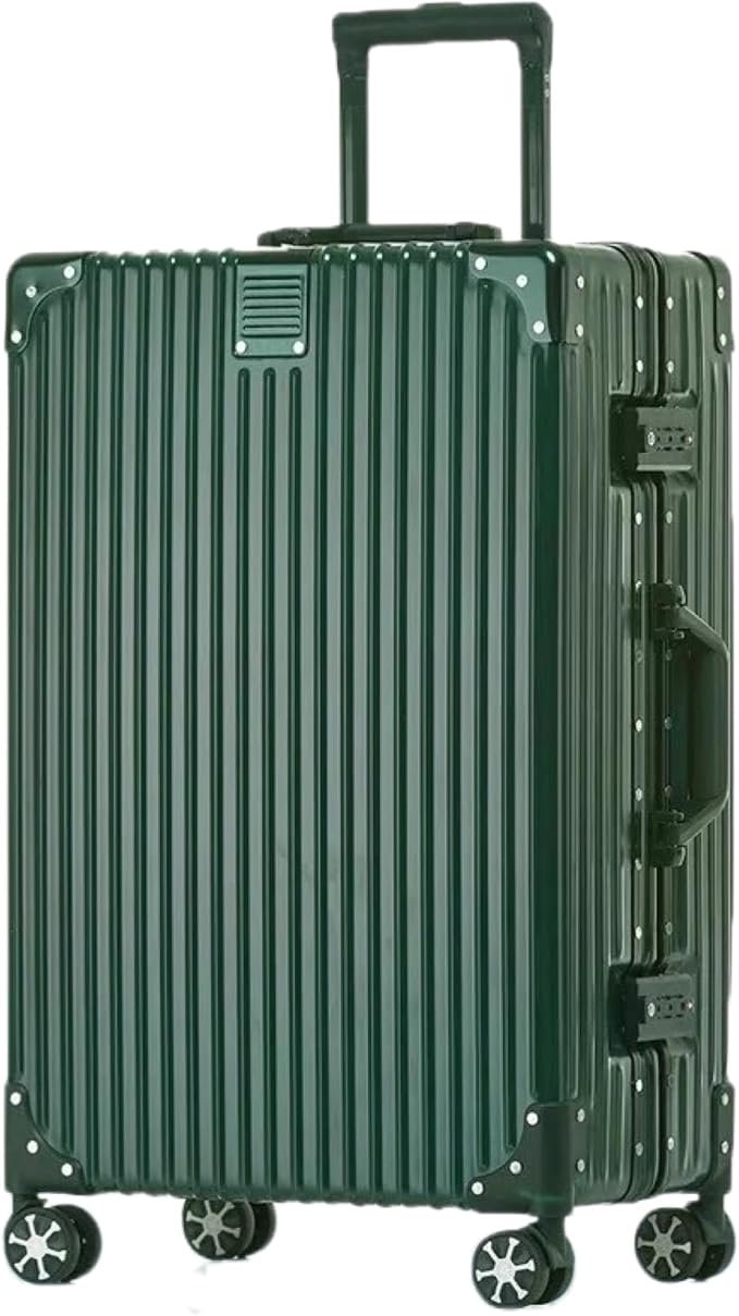 HotWay Checked In Luggage with Spinner Wheels, PC Hard Shell Zipperless Suitcase with Aluminum Frame and TSA Lock, Lightweight Suitcase for Business Travel, (Green, 22 Inch)