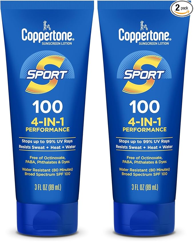 Coppertone SPORT Sunscreen Lotion Broad Spectrum SPF 100 (3 Fluid Ounce) (Packaging may vary),(Pack of 2)