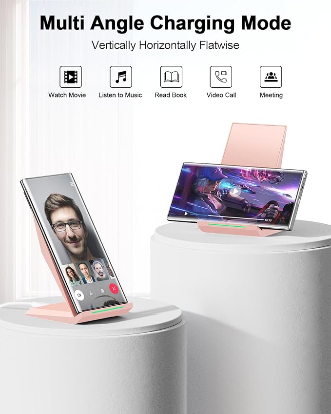 NANAMI Wireless Charger 2 Pack - Fast Wireless Charging Stand for iPhone 17/17 Air/16/16 Plus/16 Pro Max/16 Pro/15/14/13/12, Phone Charger Compatible Samsung Galaxy S26/S25/S24/S23/S22/S21,Pixel 6/5