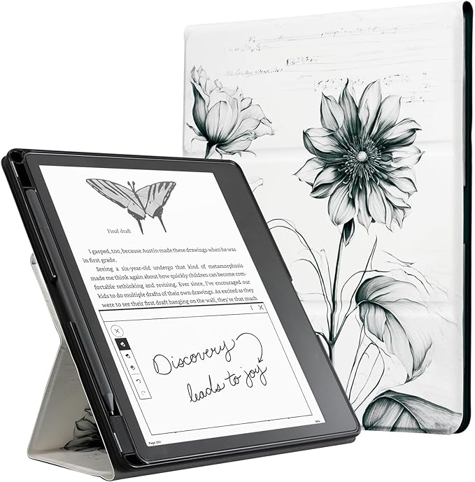 CoBak Stand Case for Kindle Scribe - Premium Folio Leather Cover with Pen Holder, Auto Sleep/Wake - Compatible with 10.2 Inch Kindle Scribe (2022/2024 Release)