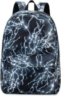 mezhsa Boy School Backpack Elementary Middle Lightning Bookbag Laptop Teenager Waterproof Lightweight Black