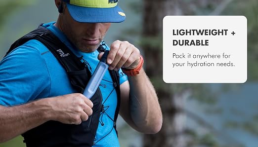 LifeStraw Peak Series — Personal Water Filter Straw for Backup Filtration, Emergency, Survival, and Ultralight Hydration, Dark Mountain Gray, 2 Pack