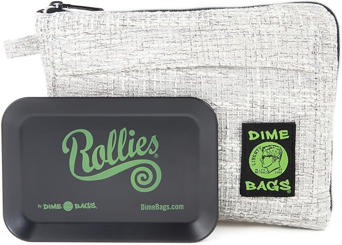 Dime Bags All-in-One Padded Pouch with Accessory Tray & Smell/Spill Proof Pocket, Protective Case for Glass Storage & Travel
