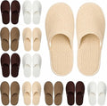 Geyoga 12 Pair House Slipper for Guest Non Slip Disposable Slipper for Travel Washable Reusable Closed Toe Hotel Bridesmaid Indoor Spa Wedding Party Shoeless Home