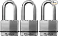 Master Lock M5XTRILH Magnum Heavy Duty Outdoor Padlock with Key, 3 Pack Keyed-Alike Silver