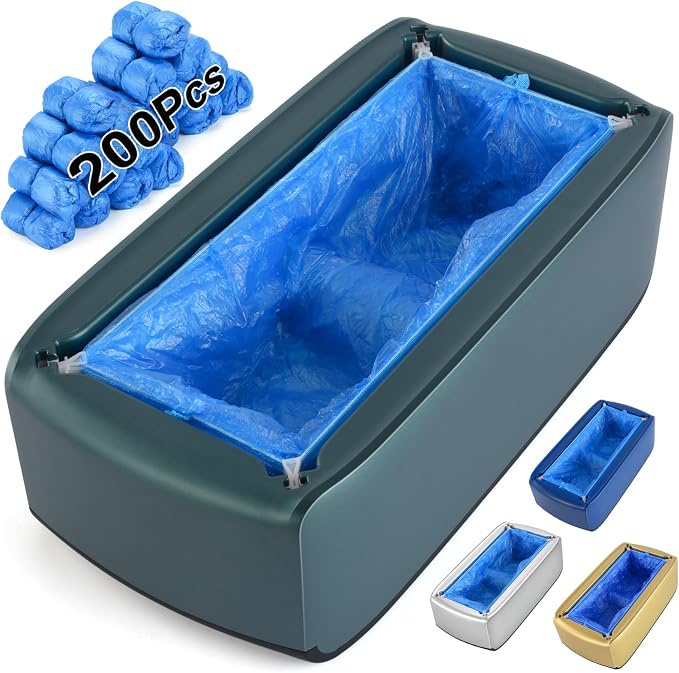 LYSHIYI Shoe Covers Machine Automatic Shoe Cover Dispenser with 200pcs Disposable Plastic Shoe Cover for Home, Office, Supermarket, Factory, Hospital (Green)