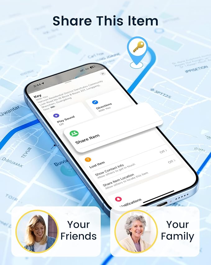 Air Tracker Tags-4 Pack, Smart Bluetooth Tracker Works with Apple Find My (iOS Only), Item Finder Key Finder with Replaceable Battery, Tracker Tag Locator for Keys, Luggage, Suitcases and Bags (White)