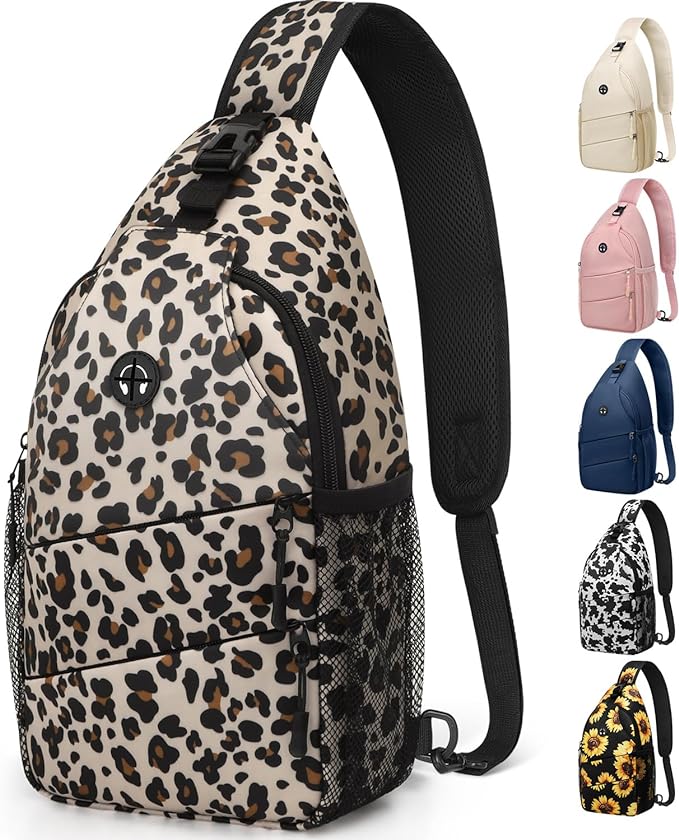 Pritent Crossbody Bags for Women Men Trendy Sling Bag Backpack Casual Chest Bag with Convertible Shoulder Strap