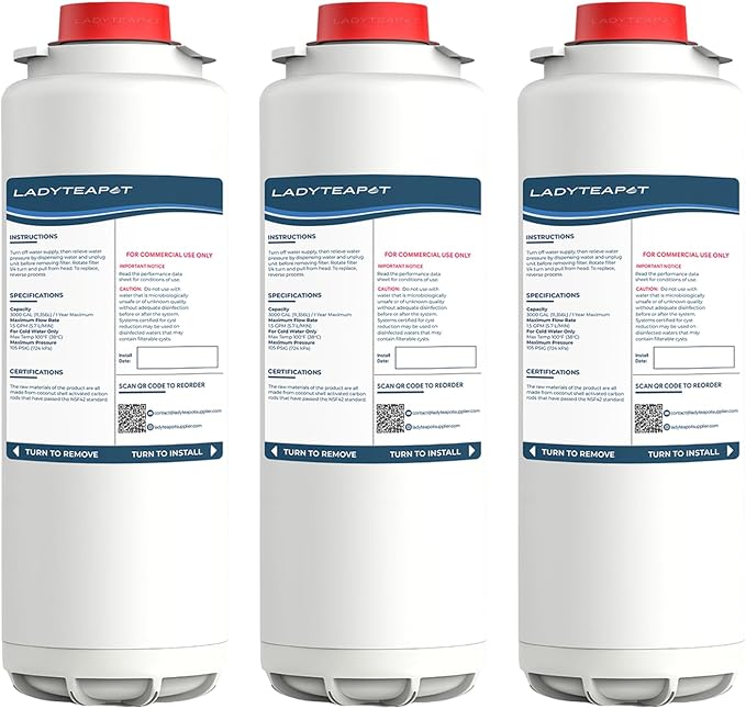 Water Filter Replacement Compatible With Elkay 51300C EWF3000, ezH20 Bottle Filling Stations (No Chip - 3 Pack)