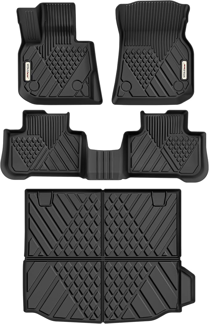 YITAMOTOR Floor Mats Fit for 2019-2024 BMW X3 G01 30i M40i X3M, TPE All Weather Custom Floor Liners, Waterproof Anti-Slip Car Mats, Only for car Without Spare tire (Not for X3 30e)