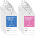 Clabby 12 Sets Cruise Clear Luggage Tags Holders Bag with Loops for Carnival, PVC Waterproof Tag for Travel Supplies