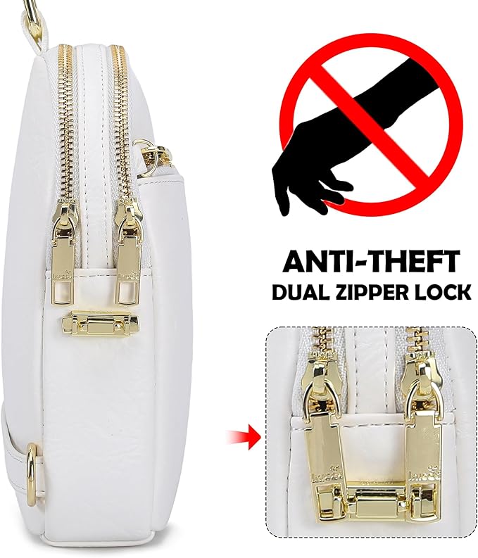 INICAT RFID Blocking Sling Bag, Anti Theft Crossbody Bag for Women Compact Travel Purses Vegan Leather