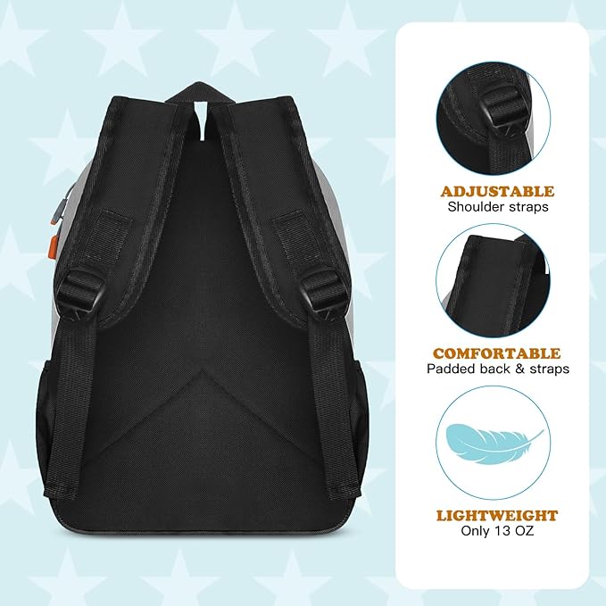 AZKAQA Little Kids Backpack for Girls Boys - Toddler Preschool Backpack School Bag Cute Kindergarten Backpack for Aged 3-6, Grey Black