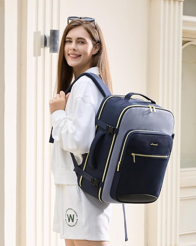 LOVEVOOK 50L Travel Backpack for Women & Men, Airline Approved Carry On Luggage with 3 Packing Cubes, TSA Overnight Bags, Waterproof Personal Item Bag, Weekender Essentials Backpacks fits 17" Laptop