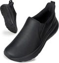 ZOVE Wide Toe Box Shoes Women Wide Width Waterproof Leather Hands Free Nursing Sneakers Ultra Light Extra Wide Walking Sneakers Non-Slip Chef Diabetes Nurse Work Shoes