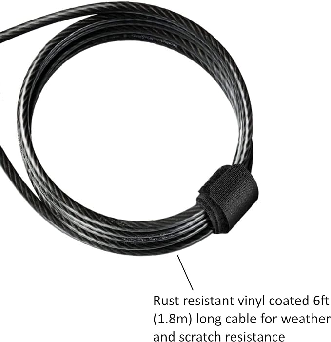 Master Lock 8417D Cable Lock, Python Adjustable Keyed Cable Lock, 6 ft. Long, 4 Pack Bundle with Keychain Light