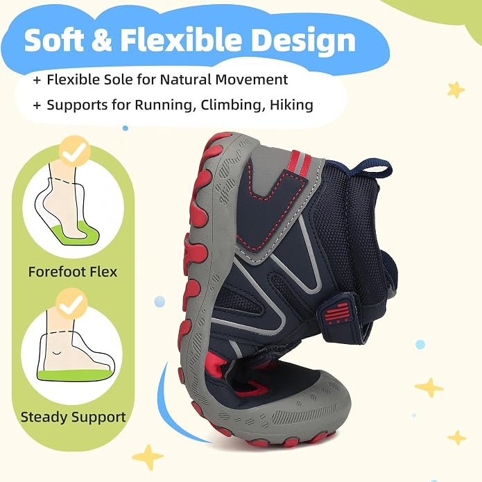 Mishansha Kids Water Resistant Hiking Boots, Boys Girls Anti Collision Anti-Skid Athletic Outdoor Adventure Trekking Shoes
