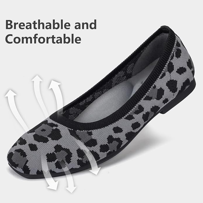 Frank Mully Women's Flats Square Toe Flats Comfortable Slip on Washable Ballet Flats Shoes for Women Dressy Work
