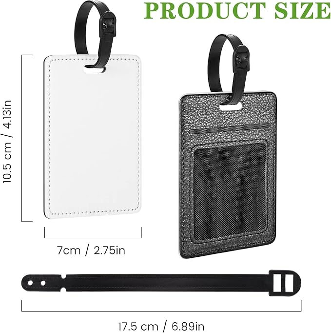 50 Packs Personalized Leather Luggage Tags for Suitcase, Custom Golf Bag Tag Travel Labels Name Identifiers with Strap for Women Men Customized Your Own Text Photo Logo