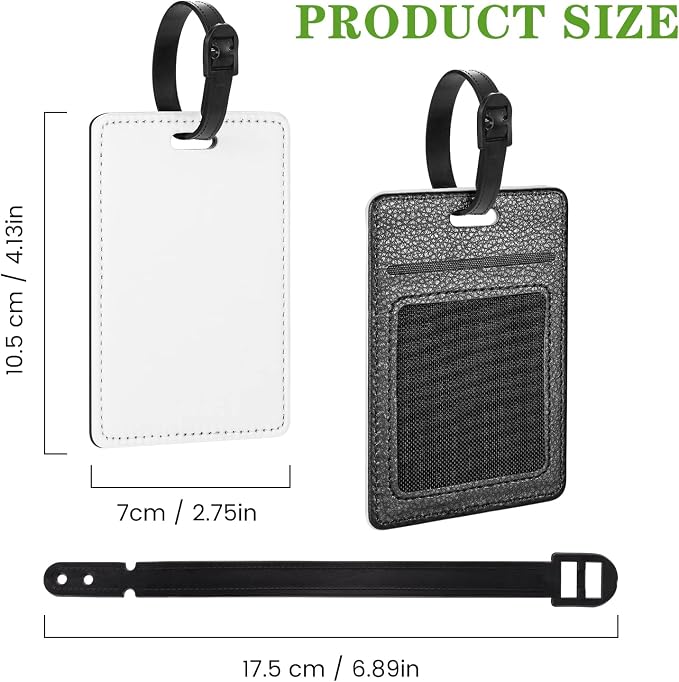 10 Packs Personalized Leather Luggage Tags for Suitcase, Custom Golf Bag Tag Travel Labels Name Identifiers with Strap for Women Men Customized Your Own Text Photo Logo