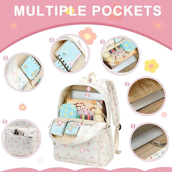 Bluboon School Backpack for Teen Girls Bookbags Elementary High School Corduroy Laptop Bags Women Travel Daypacks