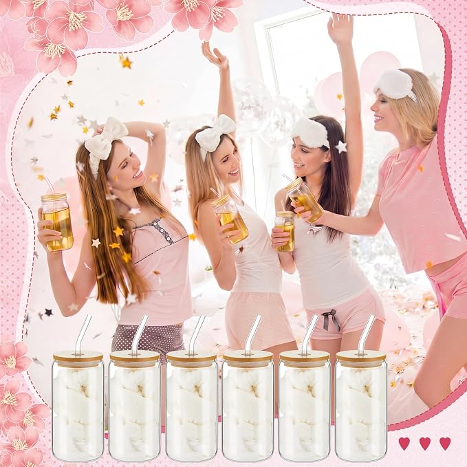 37 Pcs Spa Sleepover Party Supplies for Girls, 6 Set Spa Party Favors, Include Cups, Hairbands, Sleep Eye Mask, Headband, Brush, Tote Bags with Ribbon for Beige Sleepover Birthday Favors