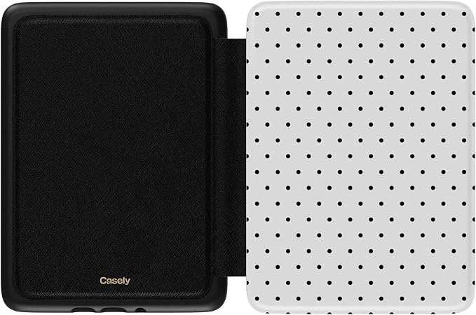 Casely Kindle Case | On the Dot | White Polka Dot | Compatible with 7” Kindle Colorsoft and 7” Kindle Paperwhite (12th Gen 2024 Models)