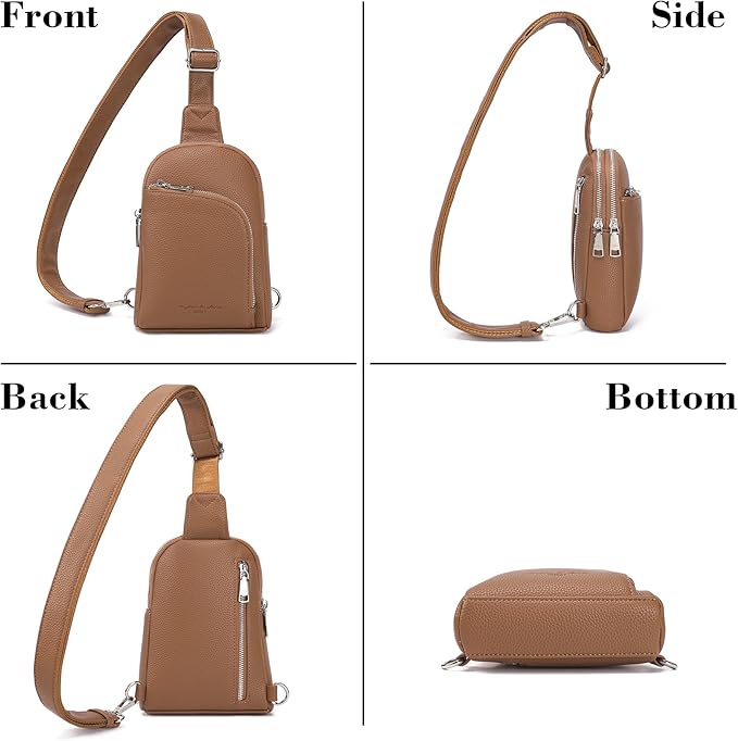 INICAT RFID Blocking Sling Bag, Anti Theft Crossbody Bag for Women Compact Travel Purses Vegan Leather