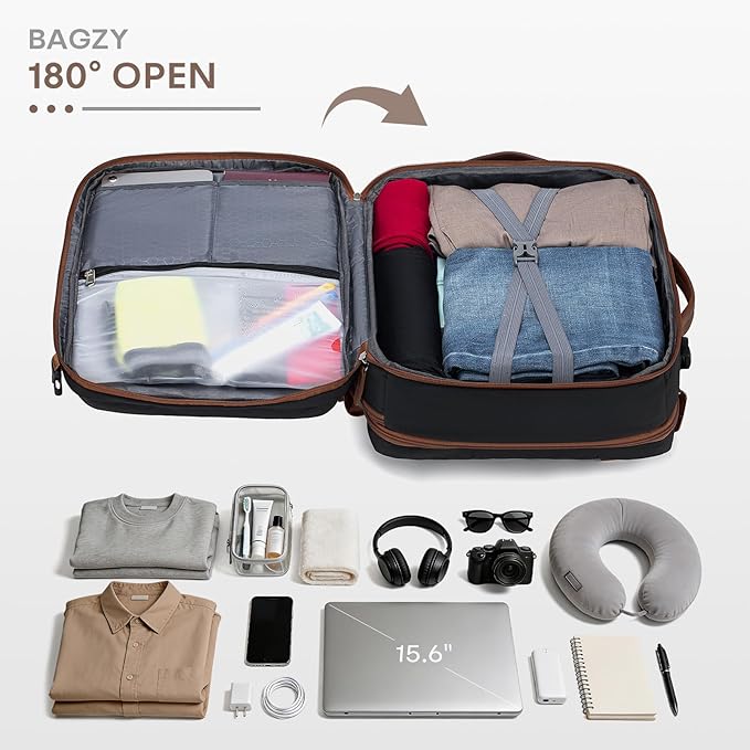 43x33x15cm Personal Item Bag Expandable 30L Travel Backpack 17x13x6 Inches Underseat Bag for Airlines Lightweight Carry on Luggage Water Resistant Flight Approved for College, Weekender Beige