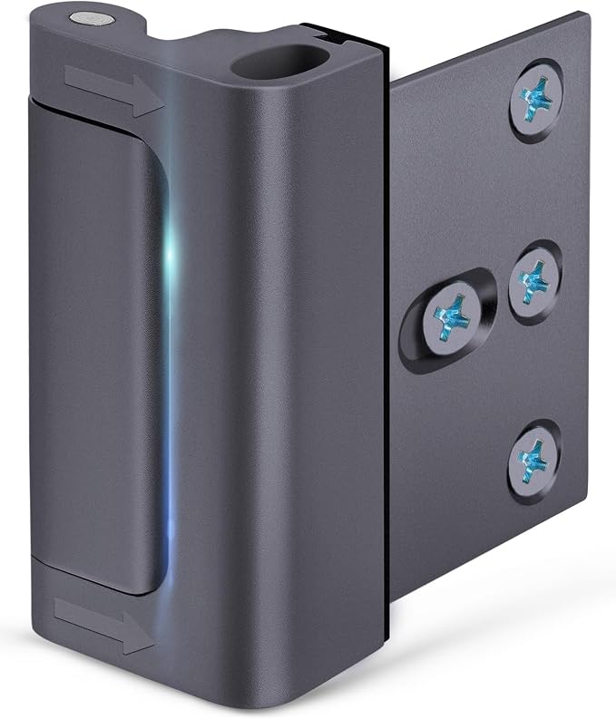 Home Security Door Reinforcement Lock Front Door Locks for Kids Safety Metal Child proof High Security Door Lock Withstand 800lbs Top Door Latch Lock Flip Door Guardian for Inward Swinging Inside Door