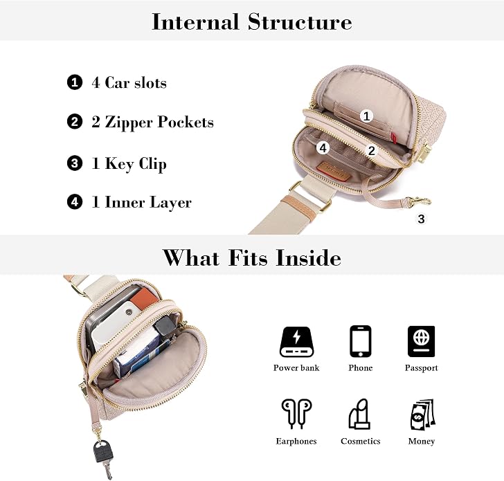 INICAT Anti Theft Crossbody Bag for Women, Small RFID Blocking Sling Purse with Zipper Lock for Travel, Vegan Leather