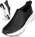 ZOVE Wide Toe Box Shoes Women Wide Width Waterproof Leather Hands Free Nursing Sneakers Ultra Light Extra Wide Walking Sneakers Non-Slip Chef Diabetes Nurse Work Shoes