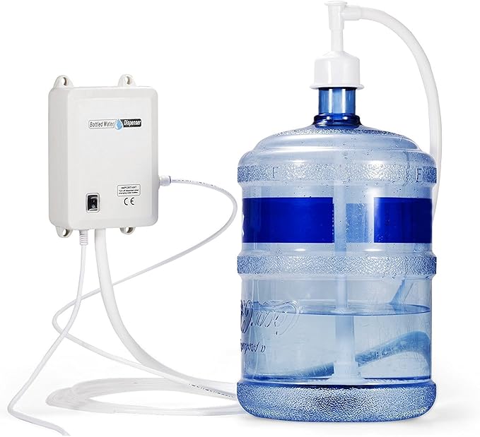 VEVOR Bottled Water Dispenser Pump System, 5 Gallon Dispensing System, Automatic Electric Water Dispenser, Single Inlet Water Jug Pump, Compatible Use with Coffee/Tea Machine, Refrigerator, Ice Maker