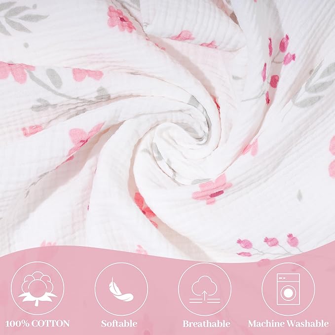 2 Pack Muslin Nursing Cover for Breastfeeding, 100% Cotton Soft Privacy Nursing Covers Apron Breastfeeding Cover with Arch Neckline for Women New Mom, Multi-use Breastfeeding Essentials