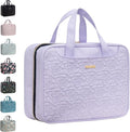 Everfun Travel Toiletry Bag with Hanging Hook and Leakproof Wet/Dry Compartments, Large Capacity Makeup Cosmetic Organizer for Women, 12x9x4.5 Inch, Light Purple