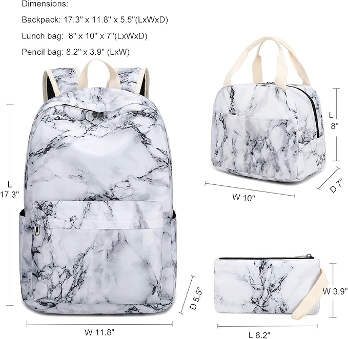 LEDAOU Backpack for Girls School Bag Kids Bookbag Teen Backpack Set Daypack with Lunch Bag and Pencil Case | Kids, Bookbag, Daypack, with Lunch Bag, and Pencil Case