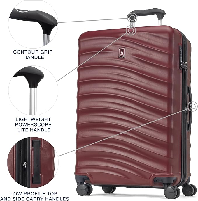 Travelpro Maxlite Air V2 Hardside Expandable Luggage, 8 Spinner Wheels, Lightweight Hard Shell, TSA lock, Cabernet, 3-Piece Set (20/25/28)